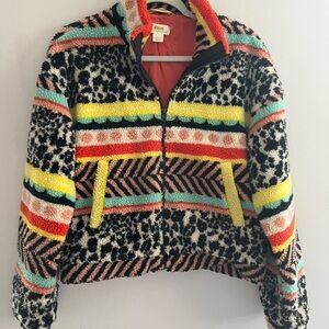 Maeve Patterned Fleece Jacket size xs